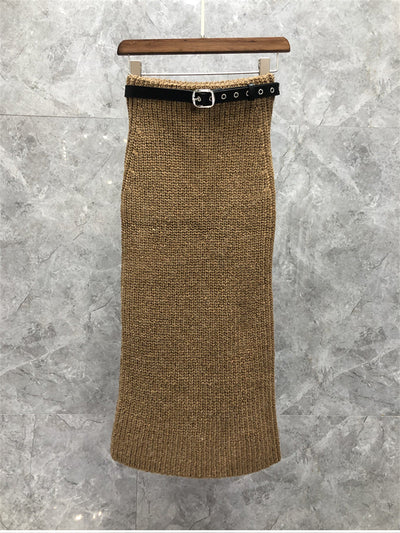 Bel Ensemble Deux Pièces Crop Top Et Jupe en Laine Ningning Aespa Vogue