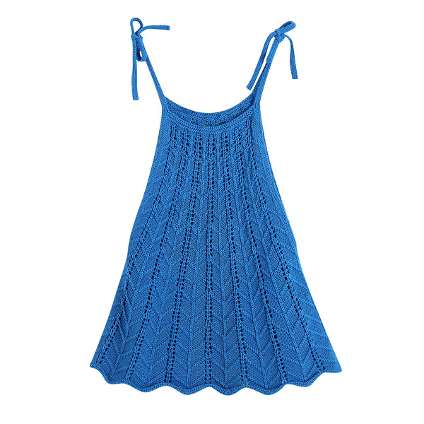 Haut Tricot Bleu avec Creux Sans Manches Nana Woo!ah! Mode Femme Kpop