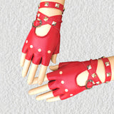 Gants Mitaines Cuir et Pointes Métal Style Punk Rock Jiu Dreamcatcher