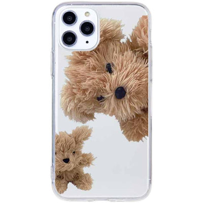 Coque Telephone iPhone Transparente Caniche Chien Peluche Rei Ive Kpop