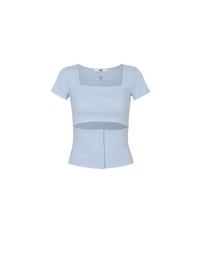 Crop Top Bi Part Avec Nombril Visible Blanc Minnie G Idle Mode Femme été