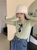 Pull Avec Manches Coupées Motif Lapin Mode Coréenne Leeseo IVE S Cawaii