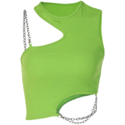 Crop Top Irrégulier Vert Avec Deux Chaines Huening Bahiyyih Kep1er Up! MV