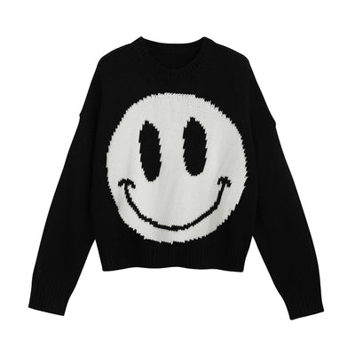 Seungmin Stray Kids Pullover Smiley Visage Sweatshirt Blanc Noir Sweat