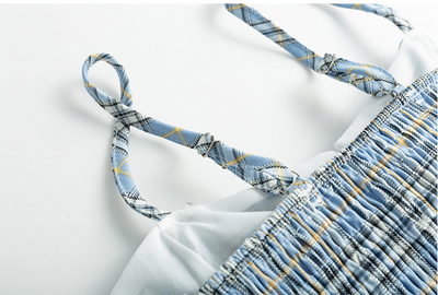 Haut Eté Carreaux avec Ruban Winter Aespa Festival Kpop University Hanyang