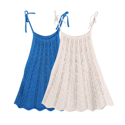 Haut Tricot Bleu avec Creux Sans Manches Nana Woo!ah! Mode Femme Kpop