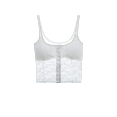 Crop Top Dentelles Blanc Sexy Bretelles Dos Nu MIMI Oh My Girl Mode