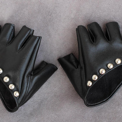 Mitaines Blanches Cloutés Rond Métal Hikaru Kep1er Uni Kon Mode Kpop