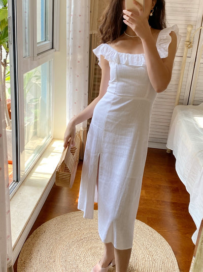 Robe Haut Blanc avec Grand Col Voile Yujin An Ive TV Ing Kdrama Earth Arcade