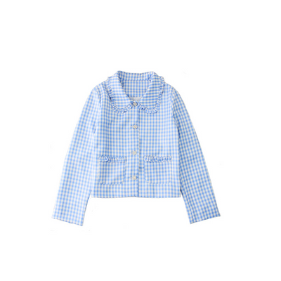 Chemise à Carreaux et Sweatshirt Bleu Ours Coeur Jennie Kim BlackPink