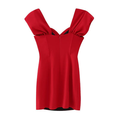 Robe Rouge Bustier Col V Elegante Joy Red Velvet Mode Femme Kpop Visuel