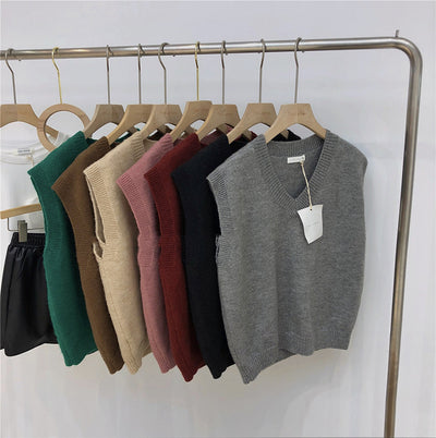 Gilet Maille Col en V Sans Manches Jennie Kim Mode Game Caterers YG Family