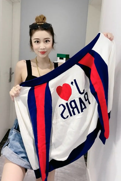 Sweatshirt J' Aime Paris Jisoo BlackPink Mode Kpop Femme Veste Automne