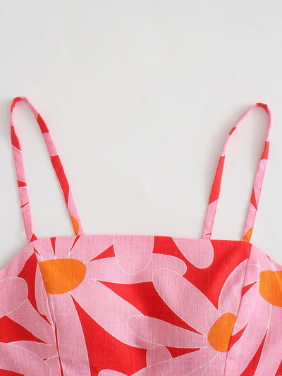 Ensemble Débardeur et Jupe Floral Rétro Minju Music Core Mode Kpop