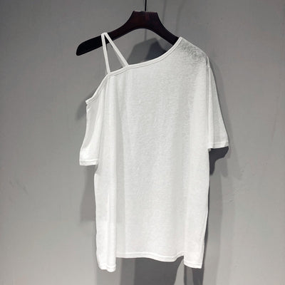 Haut rayé sexy Bretelle Epaule Nue Marinière Nayeon Twice Bubble Mode