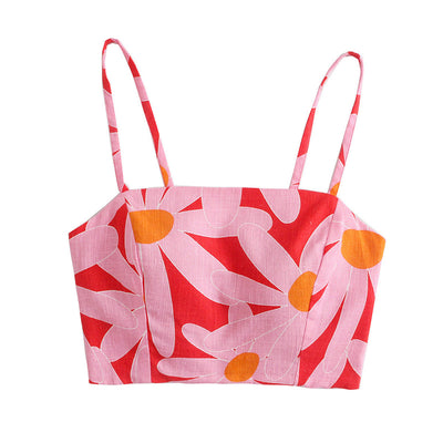 Ensemble Débardeur et Jupe Floral Rétro Minju Music Core Mode Kpop