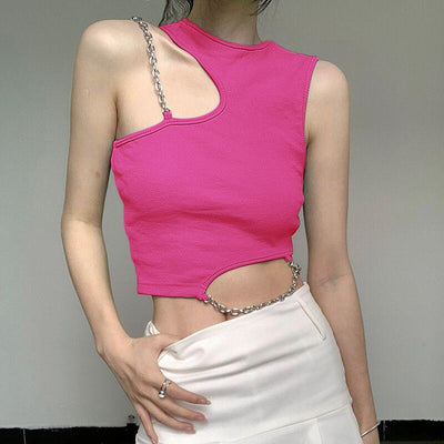 Crop Top Irrégulier Vert Avec Deux Chaines Huening Bahiyyih Kep1er Up! MV