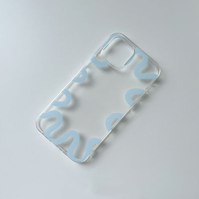 Coque Portable Transparente Vagues Bleu Clair Jennie Vlog BlackPink