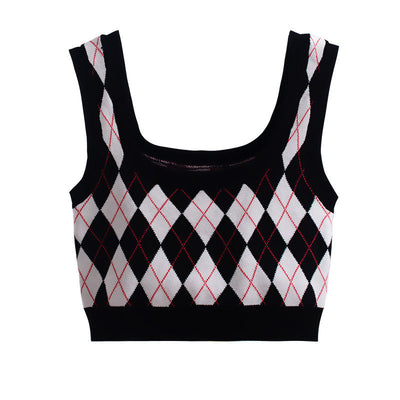 Crop Top Losange Rose Yujin Kep1er Music Bank Wa da da Mode Casual Sportswear Kpop