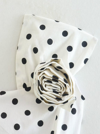 Haut Court Blanc à Pois Noir Unique Bretelle avec Fleur Yves Loona Mode