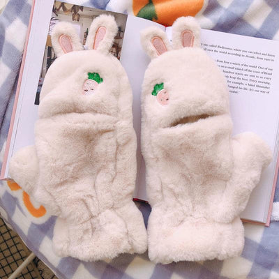 Paire Gants Oreilles de Lapin Carottes Mitaine Wonyoung Ive Kpop