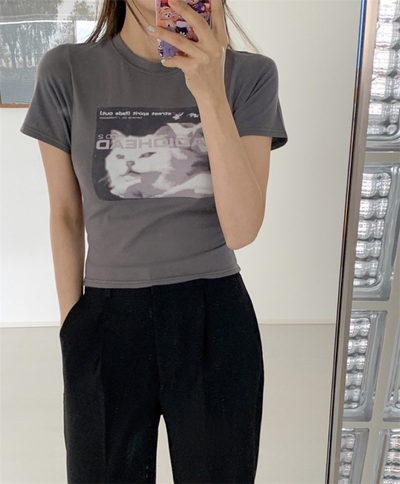 T Shirt Vintage Meme Chat Radiohead Solar Mamamoo Mode Femme Corée