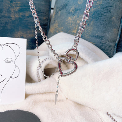 Collier Métal Double Chaine Fermoir Coeur et D Dayeon Kep1er MV Sugar Rush