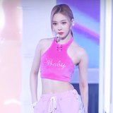 Crop Top Baby Rose Velours Winter Aespa Show! Music Core Kpop