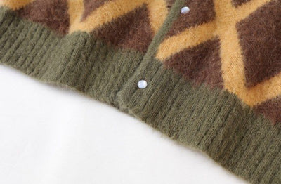 Cardigan Motif Quadrillé Hoshi Seventeen Manteau Pull Mixte à Carreaux