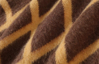 Cardigan Motif Quadrillé Hoshi Seventeen Manteau Pull Mixte à Carreaux