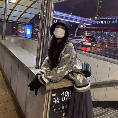 Chandail Motif Losanges Style Forme Diamant Pullover Donald x Huyna