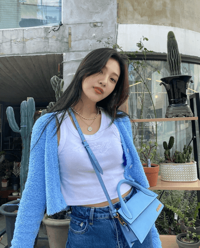 Débardeur Curetty Joy Red Velvet Top Brodé en Coton Blanc Kpop Mode