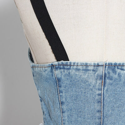 Sana Robe Sexy Patchwork en Jean avec Strap I Can't Stop Me Twice Kpop