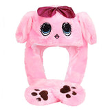 Mignon Animal Peluche Chapeau Avec Oreilles Bougeante Bonnet Doudou