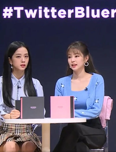 Manteau pull brodé fleurs gilet court deux pièces Jennie Kim BlackPink