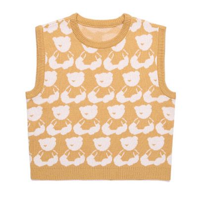 Jennie KIM BLACKPINK AQO Pull En Laine Tricoté Ours Jaune Fan Meeting