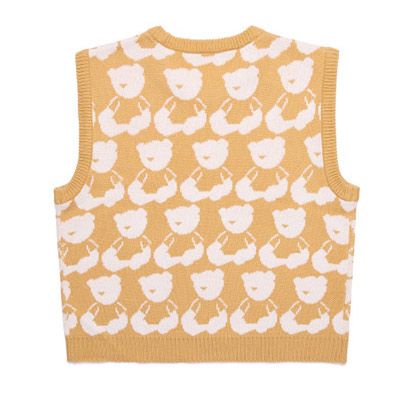 Jennie KIM BLACKPINK AQO Pull En Laine Tricoté Ours Jaune Fan Meeting