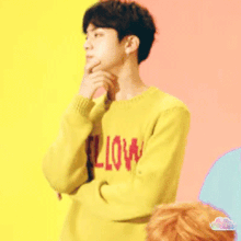 Pull Laine Imprimé Yellow Jaune Jin BTS Kpop Mode Coréenne Homme Femme