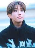 Manteau en Laine Veste Polaire Noire Motif Blanc Jisung Stray Kids