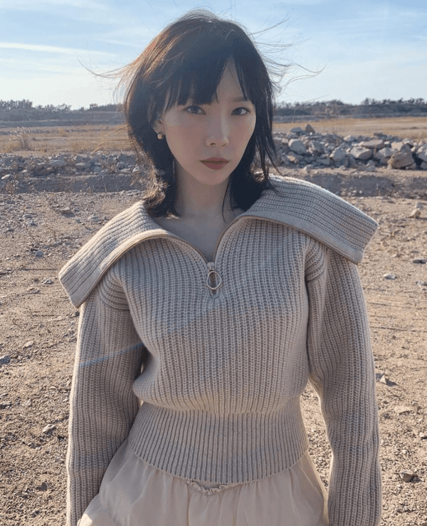 Pull Ample Tricot Côtelé Col montant oversize Taeyeon SNSD Mode KPop