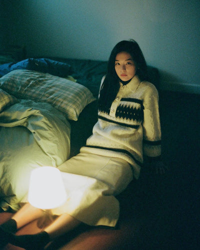 Pull en laine Tricot Jacquard Ample avec Col Femme Seulgi Red Velvet Kpop