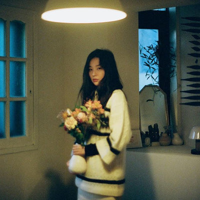 Pull en laine Tricot Jacquard Ample avec Col Femme Seulgi Red Velvet Kpop