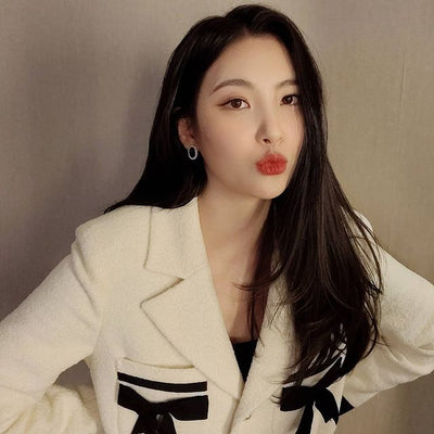 Veste Chic Noeuds Noirs Sunmi Kpop Idole Solo Artist Col Costume