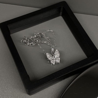Collier Pendentif Papillon Brillant Strass Shuhua I Dle Mode Femme Bijou