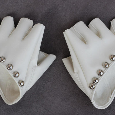 Mitaines Blanches Cloutés Rond Métal Xiaoting Kep1er Music Core We Fresh
