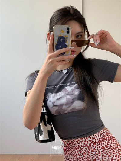 T Shirt Vintage Meme Chat Radiohead Solar Mamamoo Mode Femme Corée