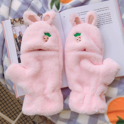 Paire Gants Oreilles de Lapin Carottes Mitaine Wonyoung Ive Kpop
