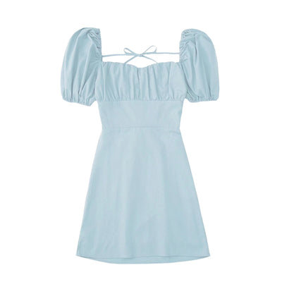 Robe Ete Femme Dos Nu Epaules Bouffantes Joy Red Velvet Mode Quotidienne