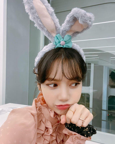 Bandeau Mignon Oreilles de Lapin Style Coréen Lumineux Lisa BlackPink