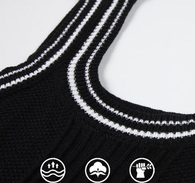 Crop Top Epais Sport Blanc Rayures Noir Xiaoting Kep1er Mode Corée